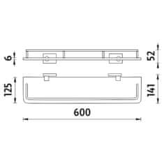 NIMCO Keira KE 22091AX-60-26 Police s ohrádkou, 60 cm - Nimco