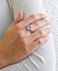 Evolution Group Stříbrný prsten s fialkovým krystalem Swarovski 35026.3 (Obvod 58 mm)