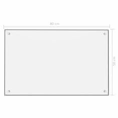 shumee Kuchyňský panel bílý 80 x 50 cm tvrzené sklo