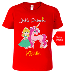 Hobbytriko Tričko s jednorožcem a jménem - Little Princess Barva: Malinová (63), Velikost: 4 roky / 110 cm