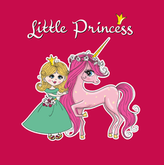 Hobbytriko Tričko s jednorožcem - Little Princess Barva: Fialová (64), Velikost: 10 let / 146 cm