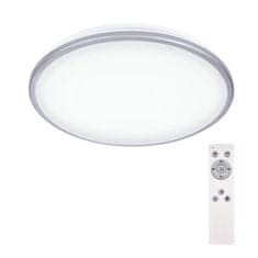 Solight LED stropní světlo Silver, kulaté, 24W, 1800lm, stmívatelné, dálkové ovládání, 38cm, WO761