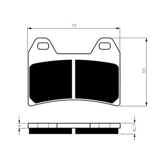 Goldfren Přední brzdové destičky Goldfren Moto Guzzi Breva 850 2007-2009 směs GP6