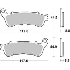 SBS Přední brzdové destičky SBS Honda CB 1000 R ABS 2008 - 2016 směs HS