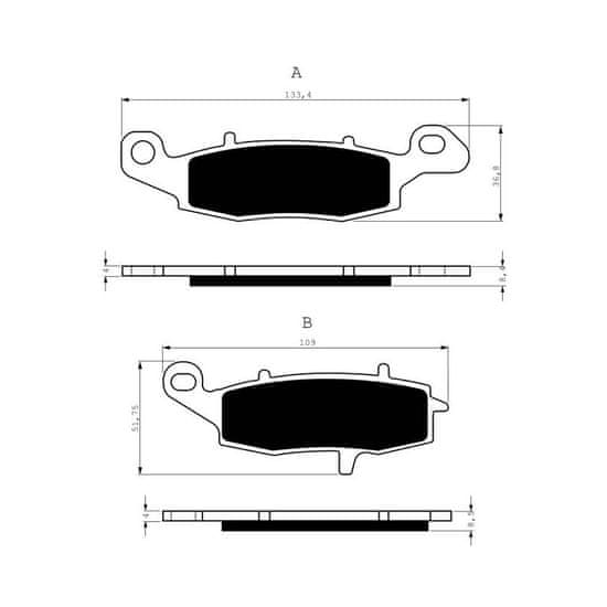 Goldfren Přední brzdové destičky Goldfren Kawasaki ER-6n 2006-2017 směs GP6