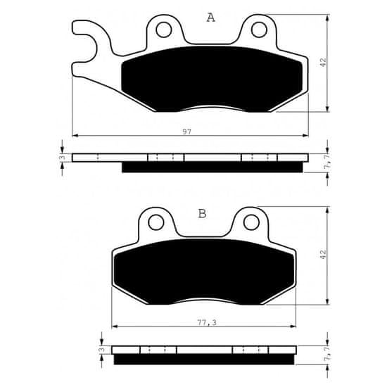 Goldfren Přední brzdové destičky Goldfren Kawasaki KVF 750 Brute Force 2005-2016 směs S3