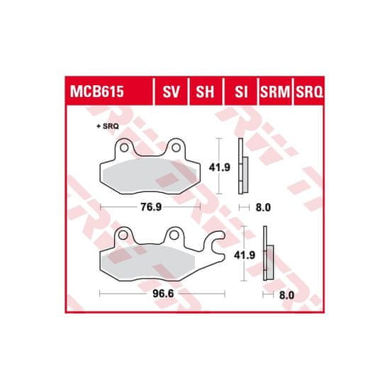 TRW Zadní brzdové destičky TRW / Lucas Suzuki DR 800 S, SU 1991 - 1996 směs SH