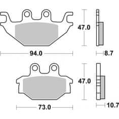 SBS Zadní brzdové destičky SBS Yamaha YZF 125 R 2014 - 2018 směs HF