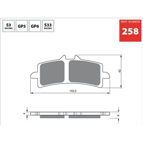 Goldfren Přední brzdové destičky Goldfren Aprilia RSV4 1000 R (Factory) 2009-2014 směs GP6