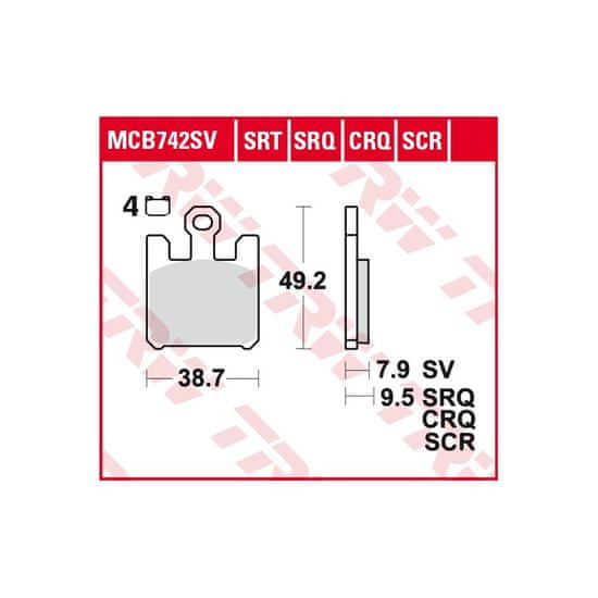 TRW Přední brzdové destičky TRW / Lucas Suzuki GSX-R 1000 2003 - směs CRQ