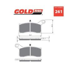 Goldfren Přední brzdové destičky Goldfren KTM SX Quad 505 2009-2013 směs K5