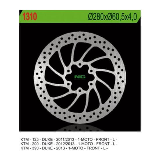 NG Přední brzdový kotouč NG KTM 125 DUKE 2011 - 2012