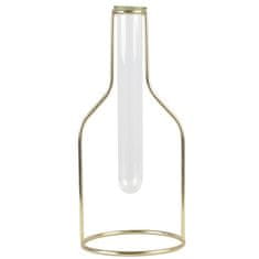 Decor By Glassor Designová váza - zkumavka se zlatým stojánkem vel. XL