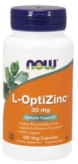 NOW Foods L-OptiZinc Zinek + Měď, 30 mg, 100 rostlinných kapslí