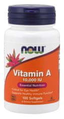 NOW Foods Vitamin A, 10000 IU, 100 softgelových kapslí