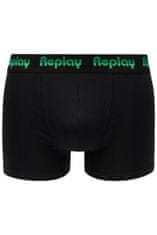 Replay Boxerky Boxer Style 5 Jacquard Logo 2Pcs Box - Black/D G Mel/Gre S