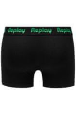 Replay Boxerky Boxer Style 5 Jacquard Logo 2Pcs Box - Black/D G Mel/Gre S