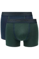 Replay Boxerky Boxer Style 6 Cuff Logo&Contrast Piping 2Pcs Box - Dark Blue/Dark Green S