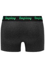 Replay Boxerky Boxer Style 5 Jacquard Logo 2Pcs Box - Black/D G Mel/Gre S