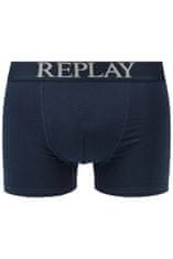 Replay Boxerky Boxer Style 7 Cuff Logo&Print 2Pcs Box - Dark Blue/Light Grey S