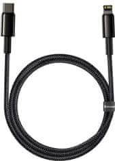 BASEUS Tungsten Gold rychlonabíjecí / datový kabel USB-C na Lightning PD 20 W 2 m CATLWJ-A01, černá