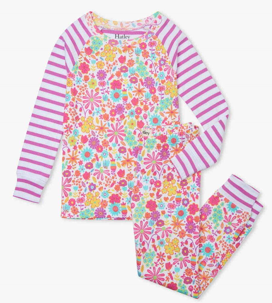 Hatley dívčí pyžamo z organické bavlny Lovely Doodles S21DNK1269 92 růžová
