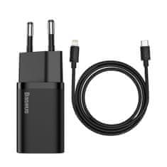 BASEUS Super Si Quick nabíječka 1C 20W PD + USB-C / Lightning kabel, černá