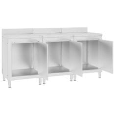 Greatstore Gastro pracovní stůl se skříňkou 180 x 60 x 96 cm nerezová ocel