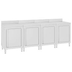 Vidaxl Gastro pracovní stůl se skříňkou 240 x 60 x 96 cm nerezová ocel