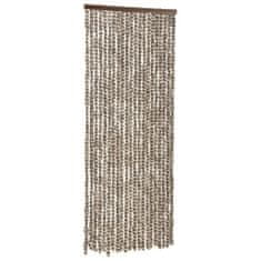 Greatstore Závěs proti hmyzu taupe a bílý 56 x 185 cm Chenille