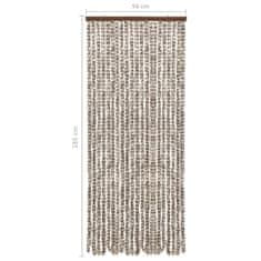 Greatstore Závěs proti hmyzu taupe a bílý 56 x 185 cm Chenille