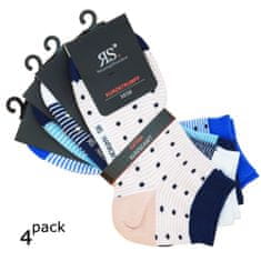 RS  dámské letní kotníkové bavlněné jemně pruhované ponožky 1524921 4-pack, 39-42