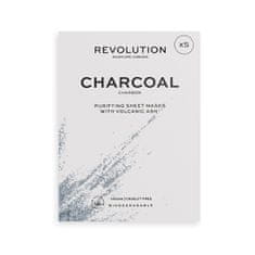 Revolution Skincare Sada pleťových masek s černým uhlím Biodegradable (Purifying Charcoal Sheet Mask)