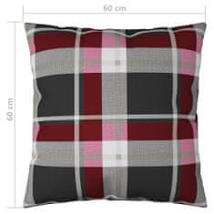 Greatstore Dekorační polštáře 4 ks červené kárované 60 x 60 cm textil