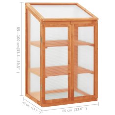 Greatstore Skleník 60 x 45 x 100 cm jedlové dřevo