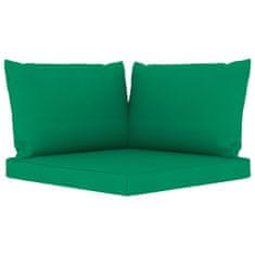 Greatstore Podušky na pohovku z palet 3 ks zelené textil