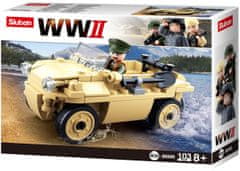 Sluban WWII M38-B0690 Německý obojživelný vůz Schwimmwagen M38-B0690