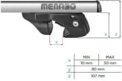 Menabo Příčníky na hagusy 120 cm SHERMAN Silver, MENABO