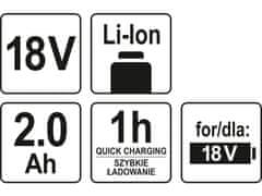 YATO Baterie náhradní 18V Li-ion 2,0 AH (YT-82782, YT-82788,YT-82826,YT-82804)