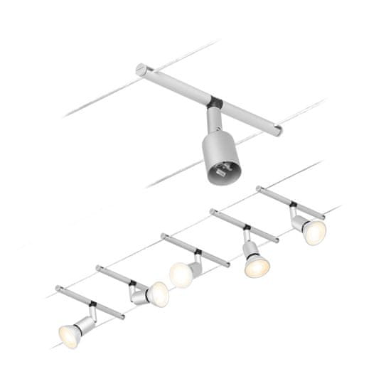 Paulmann PAULMANN Lankový systém Salt matný chrom 5 spotů bez zdroje světla max. 10W GU5,3 DC 60VA 944.42 94442
