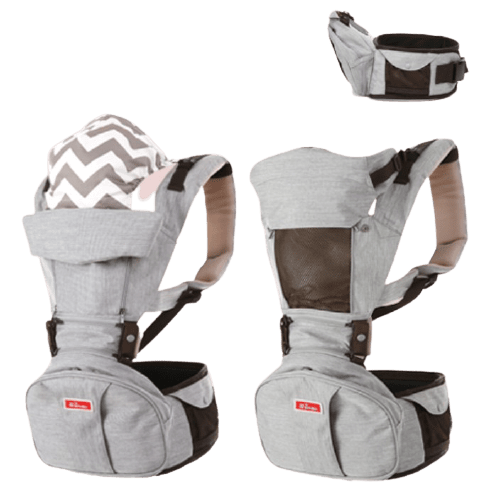 Sinbii Nosítko pro mimina Sinbii Premium Hipseat S-Pocket Set, Šedá