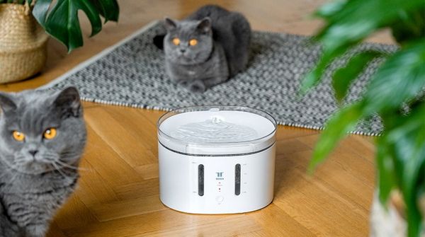 Tesla Smart Pet Fountain smart fontána na vodu kočka pes zásobník na vodu filtrační systém filtr organická bavlna wifi připojení mobilní aplikace Tesla Smart Android iOS aktivní uhlí pryskyřice čistá voda