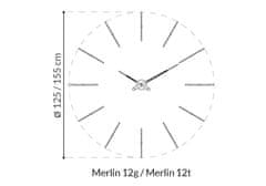 Nomon Designové nástěnné hodiny Nomon Merlin Walnut 155cm