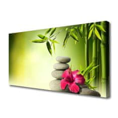 tulup.cz Obraz na plátně Bambus Květ Kameny Zen 120x60 cm