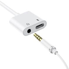 DUDAO L13T adaptér USB-C / 3.5mm mini jack, bílý