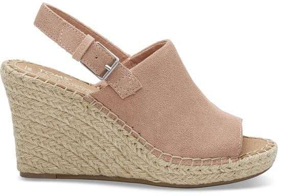 Toms Dámské růžové sandálky na klínku TOMS Suede Monica 5,5/36