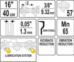 YATO Řetěz na motorovou pilu 16" 3/8"