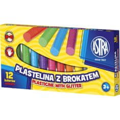 Astra Plastelína se třpytkami 12 barev, 303107001