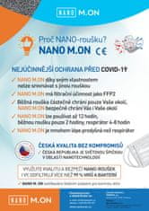 NANO M.ON (5 ks) - Prémiová "CE" nanovlákenná zdravotnická maska - chirurgická nanorouška (nanomon)