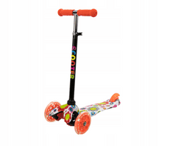 MTR * Koloběžka tříkolová MINI SCOOTER se svítícími kolečky, FLOWERS H-048-FL